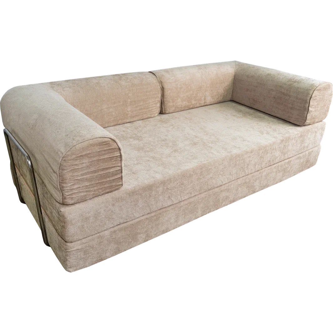 Диван бескаркасный (200×100×70 см), бежевый Chenille