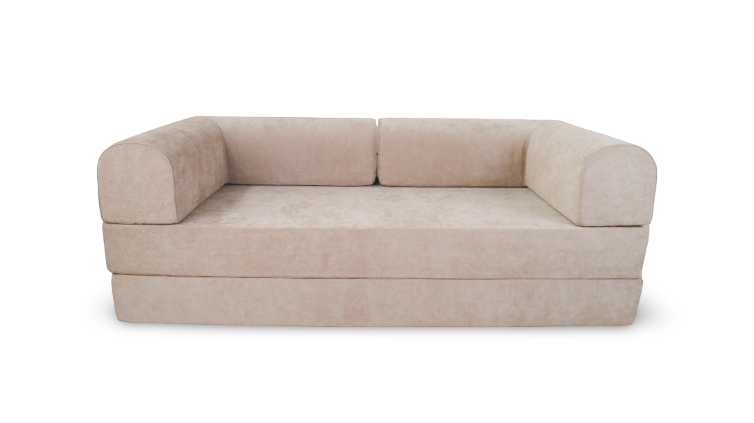 Диван бескаркасный (200×100×70 см), бежевый Chenille