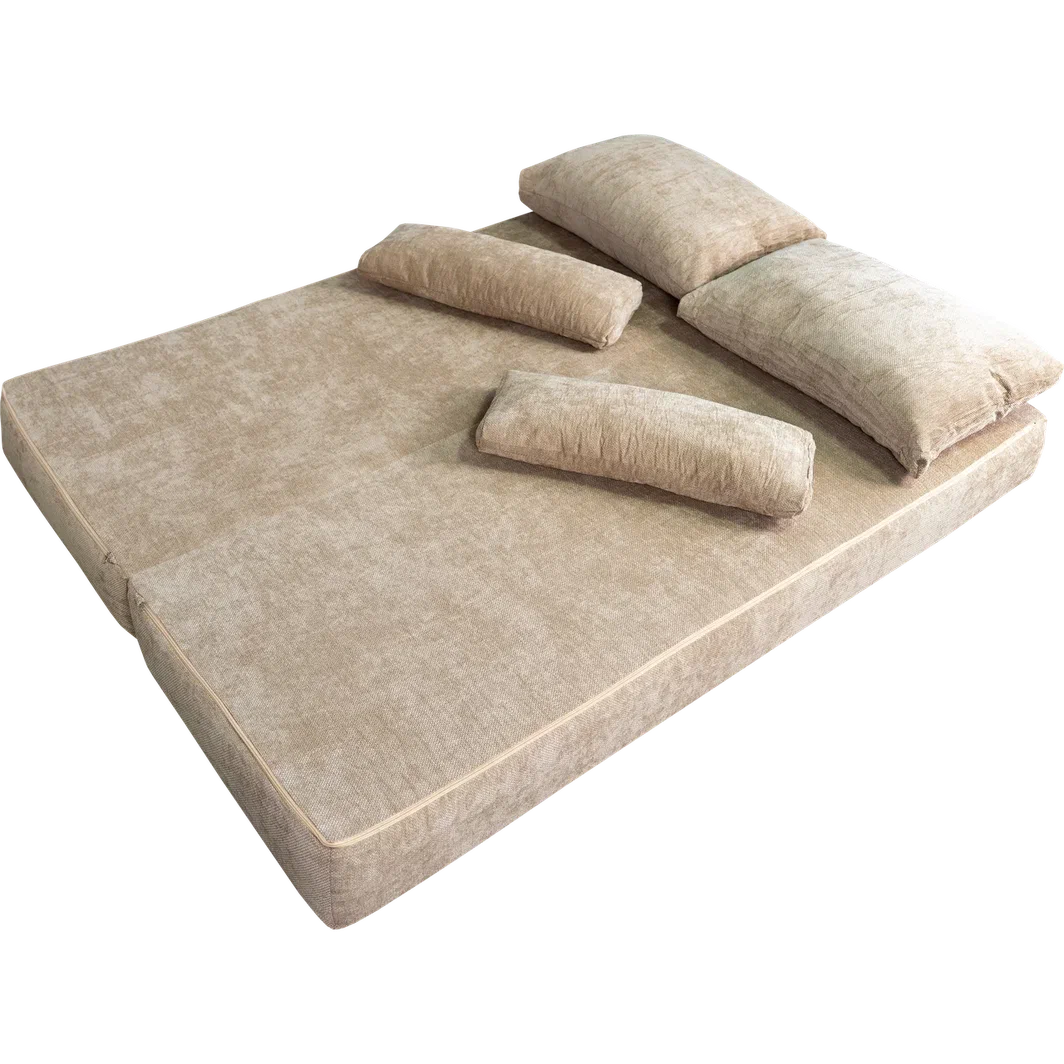 Диван бескаркасный (190×140), бежевый Chenille