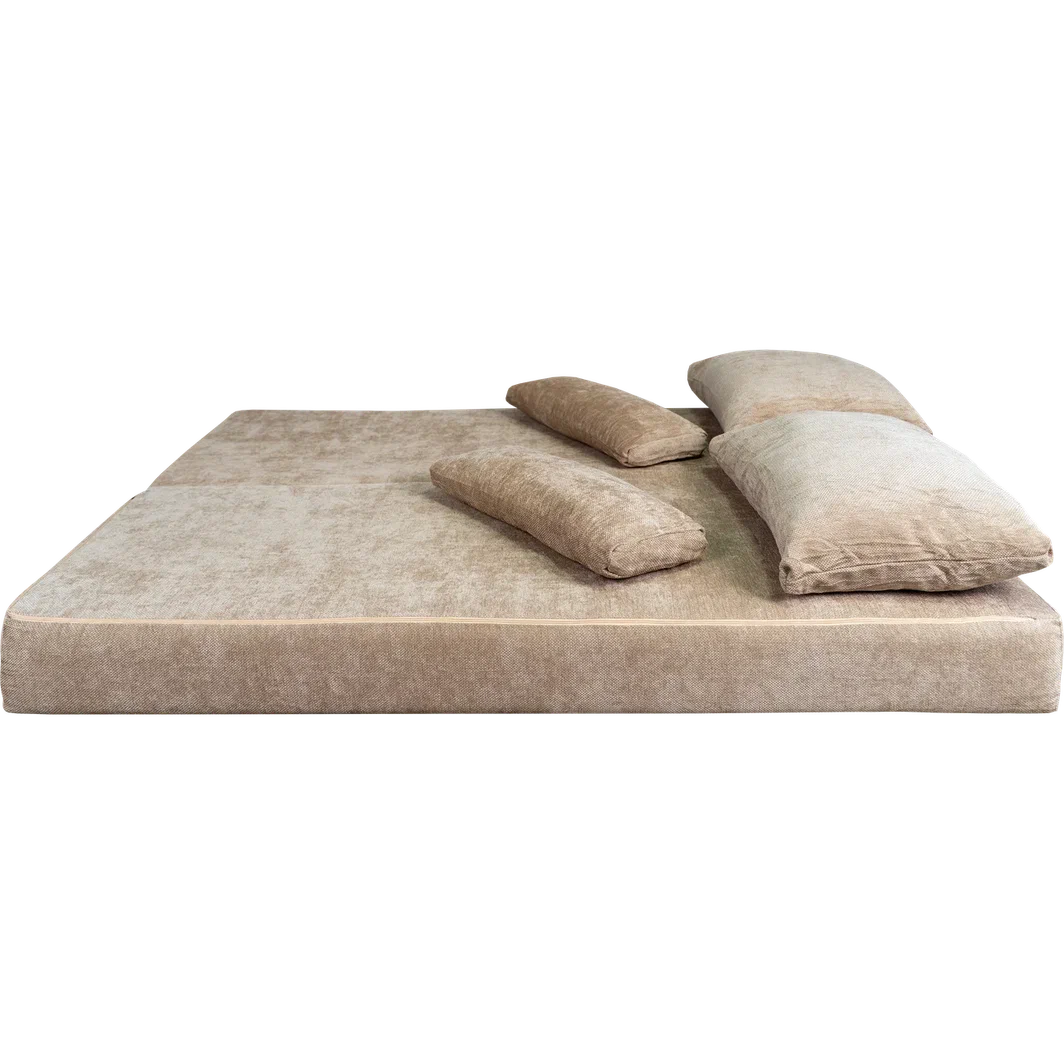 Диван бескаркасный (190×140), бежевый Chenille