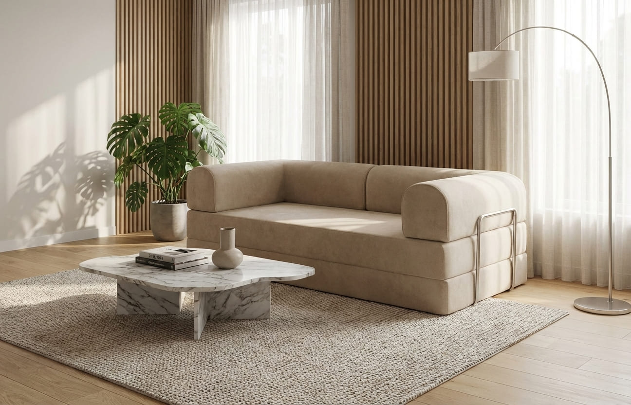 Бескаркасный диван 200*100*70 см бежевый