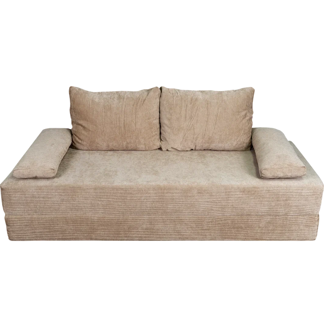 Диван бескаркасный (190×140), бежевый Chenille