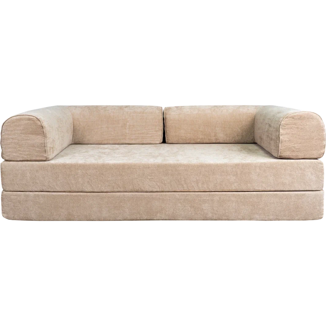 Диван бескаркасный (200×100×70 см), бежевый Chenille