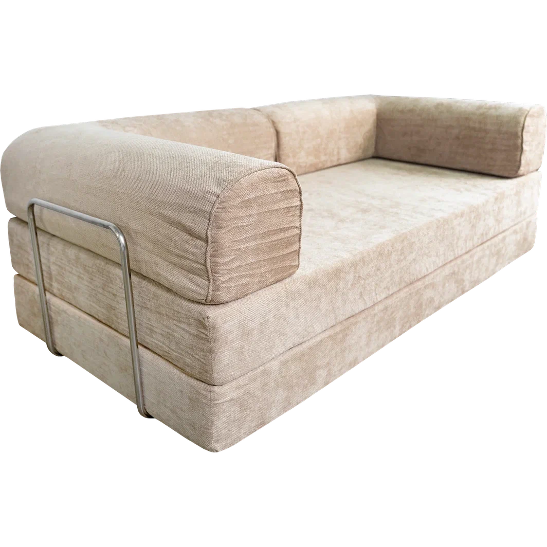 Диван бескаркасный (200×100×70 см), бежевый Chenille