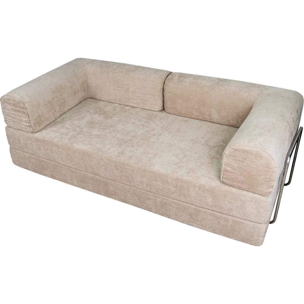 Диван бескаркасный (200×100×70 см), бежевый Chenille