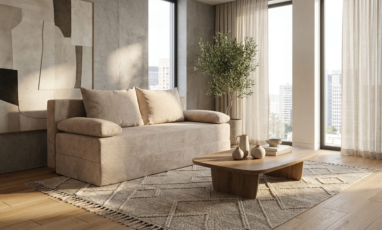 Бескаркасный диван 190*140 см бежевый