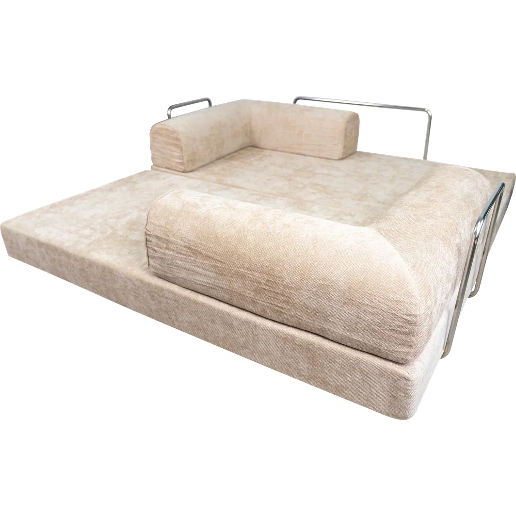 Диван бескаркасный (200×100×70 см), бежевый Chenille
