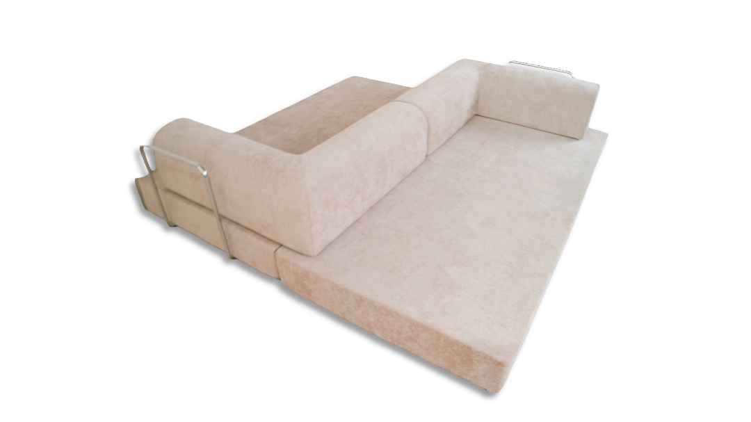 Диван бескаркасный (200×100×70 см), бежевый Chenille
