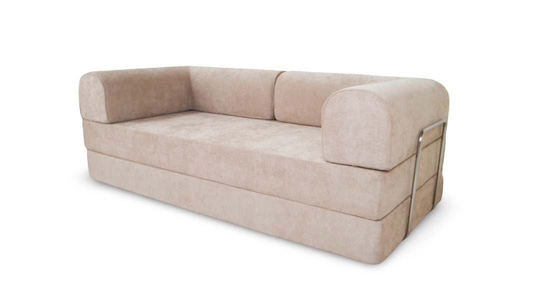 Диван бескаркасный (200×100×70 см), бежевый Chenille